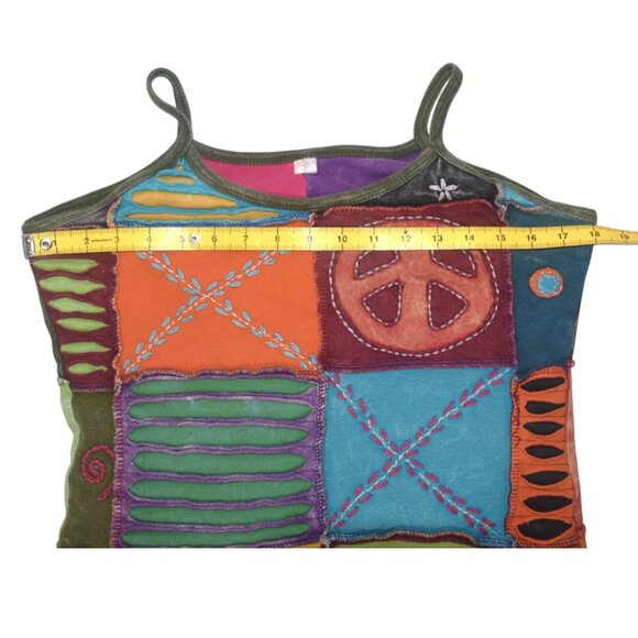Vintage Patchwork Embroidered Tank Top M - Picture 4 of 5